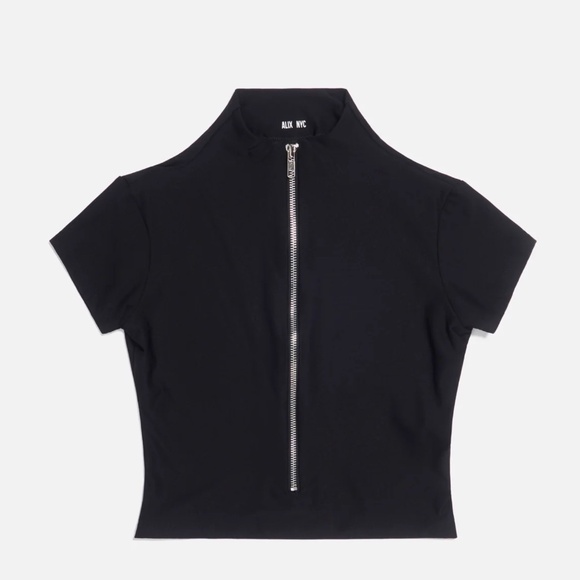 Alix NYC “Charles” black zip-up crop top - NWT - Picture 1 of 6
